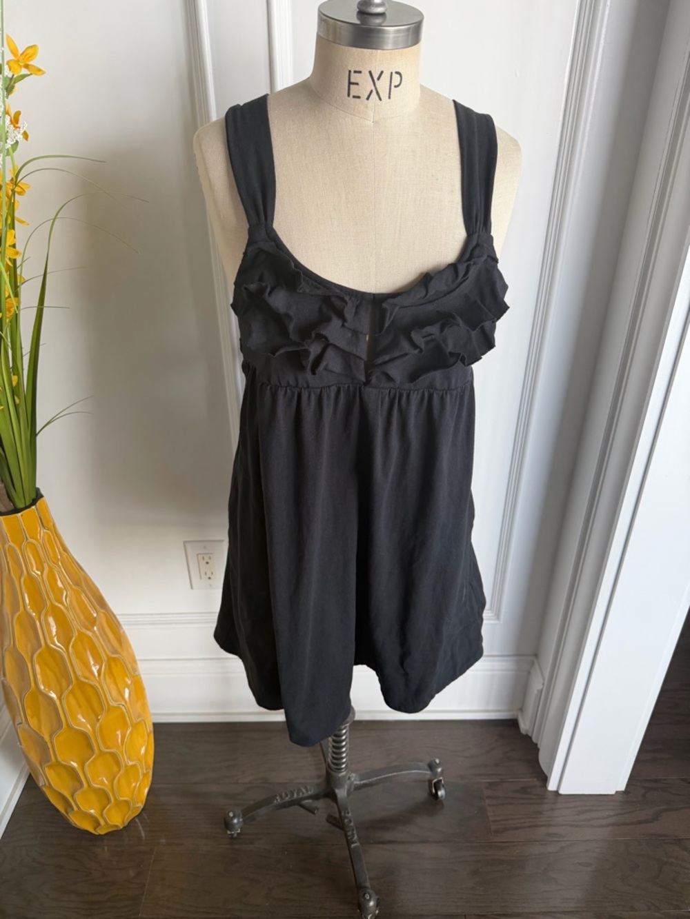 Free People Beach . Black Ruffle Tank Top/ swimsuit cover up - Women